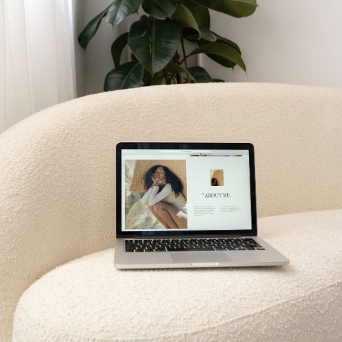 Web design and brand strategy with about me page